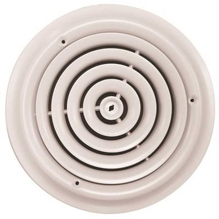 10 In. White Round Ceiling Diffuser Duct Opening Measurement